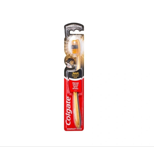 COLGATE - מברשות שיניים 360 סיבי פחם זהב רכים - סך הכל יחידה אחת