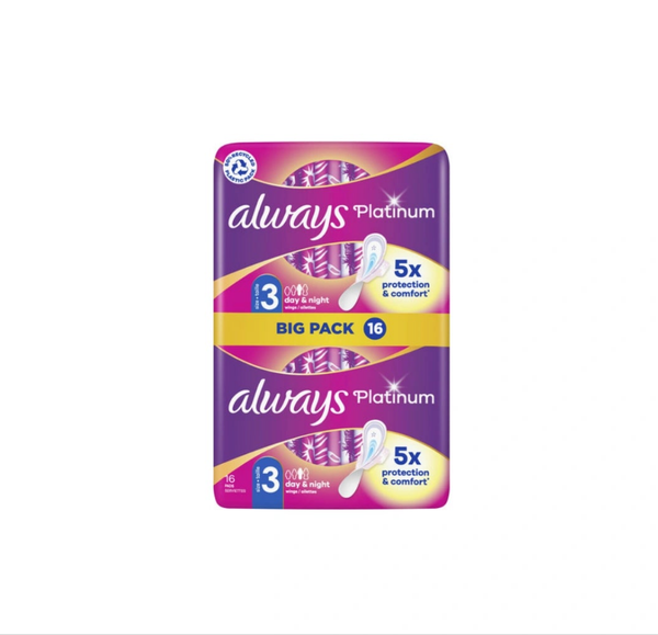 Always Platinum - פלטינום אולטרה נייט - תחבושות היגייניות עם כנפיים בניחוח עדין