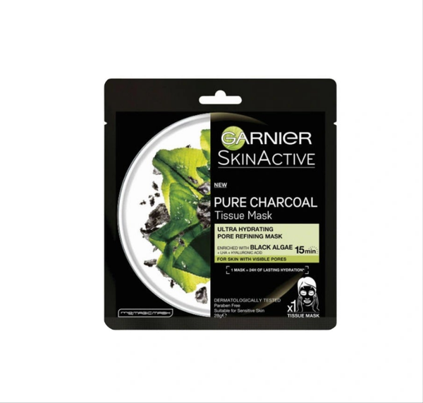 GARNIER  - PURE CHARCOAL מסכת פחם אצות