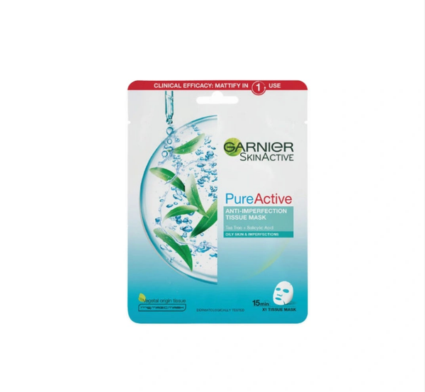GARNIER- PURE ACTIVE TISSUE MASK מסכת בד