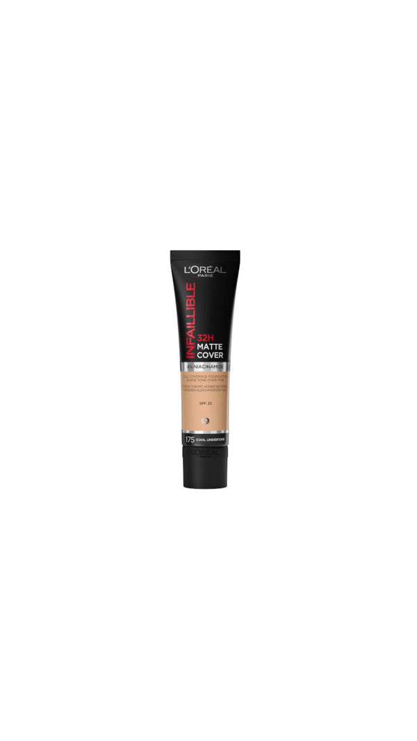 L'OREAL  - 
INFALLIBLE MATTE COVER מייק אפ עמיד עד 24 שעות בגימור מאט 175